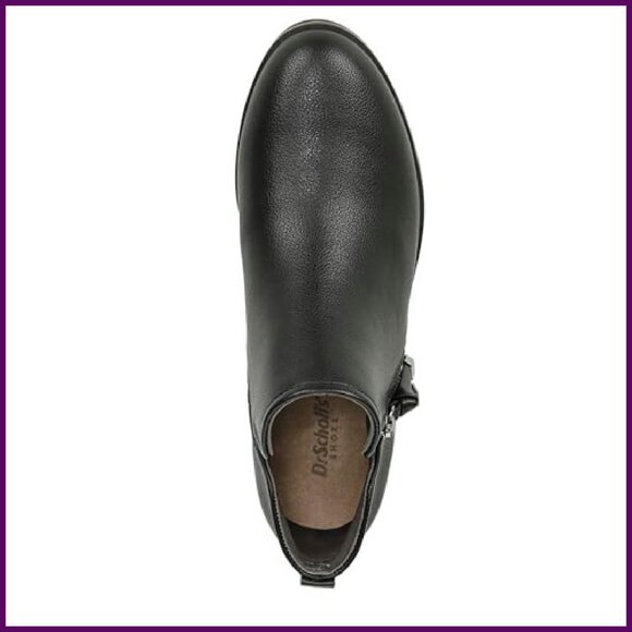 Wide Width Ankle Booties with Side Zipper, 1 Inch Block Heel, Size 11 - Picture 6 of 8